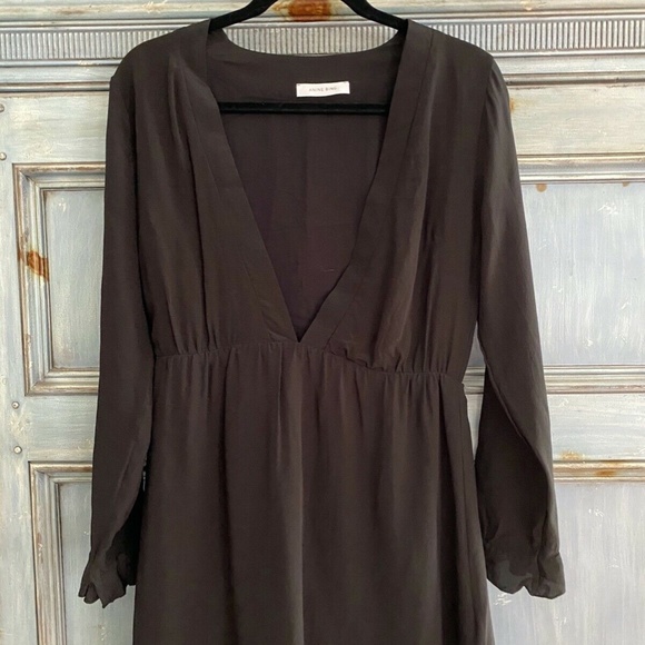 Anine Bing little black silk mini dress size S/P - Picture 3 of 9